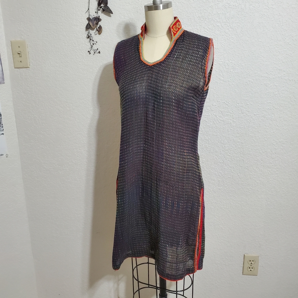 Black sheer vintage tunic